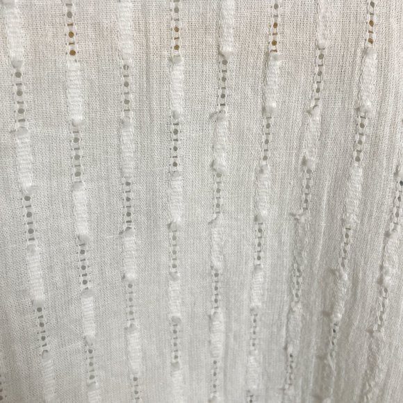 ACOS&A white boho cotton tunic top XL – embroidered v-neck, puff sleeves - Picture 5 of 8